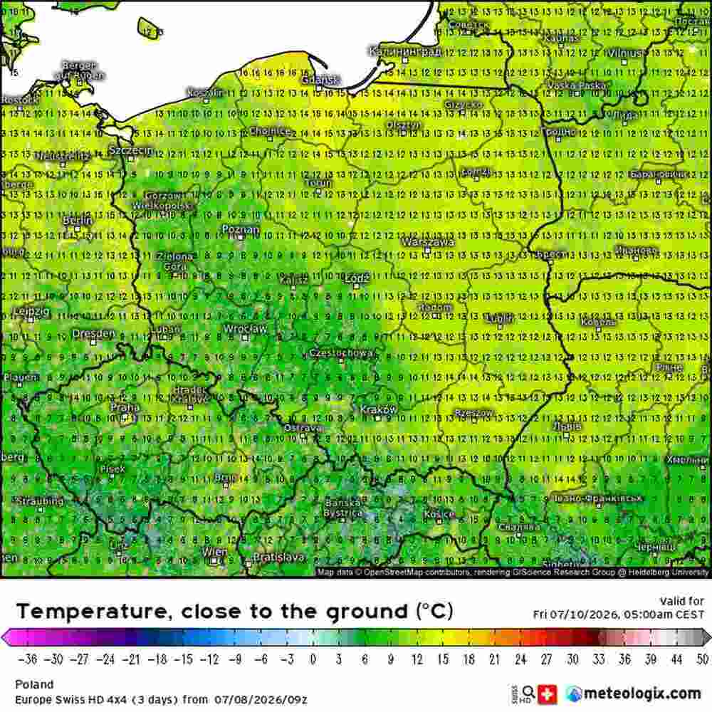 Ochłodzenie będzie silne w środkowej Europie. Temperatura spadnie do 6 st. C. Jest termin fali zimna w lipcu 2026