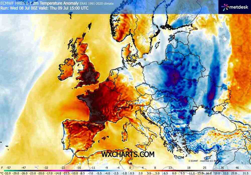 Ochłodzenie będzie silne w środkowej Europie w lipcu 2026. Temperatura spadnie do 6 st. C. i jest dokładny termin fali zimna