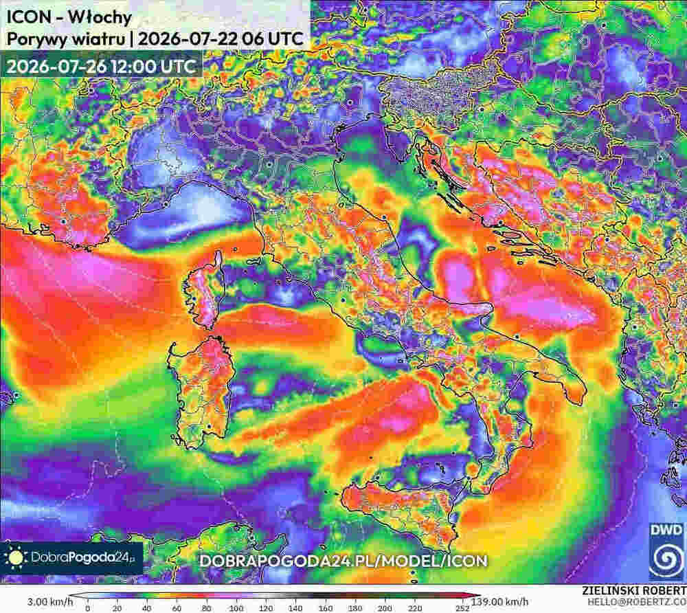 Wichury połamią drzewa na południu Europy w lipcu 2026. Wiatr sięgnie 130 km/h i będzie cyklon z burzami
