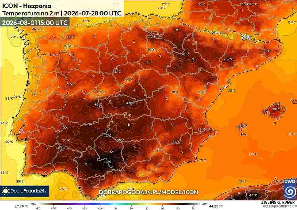 Nadciągnie długi upał na południe Europy w sierpniu 2026. Temperatura sięgnie 45 st. C. i będzie piekielna fala upałów