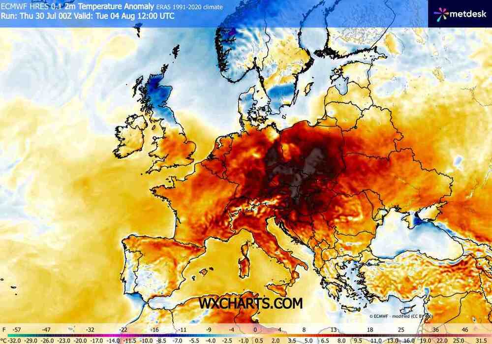 Upał ściągnie noce tropikalne do środkowej Europy w sierpniu 2026. Temperatury będą nieznośne i letni żar utrzyma się długo w tych regionach