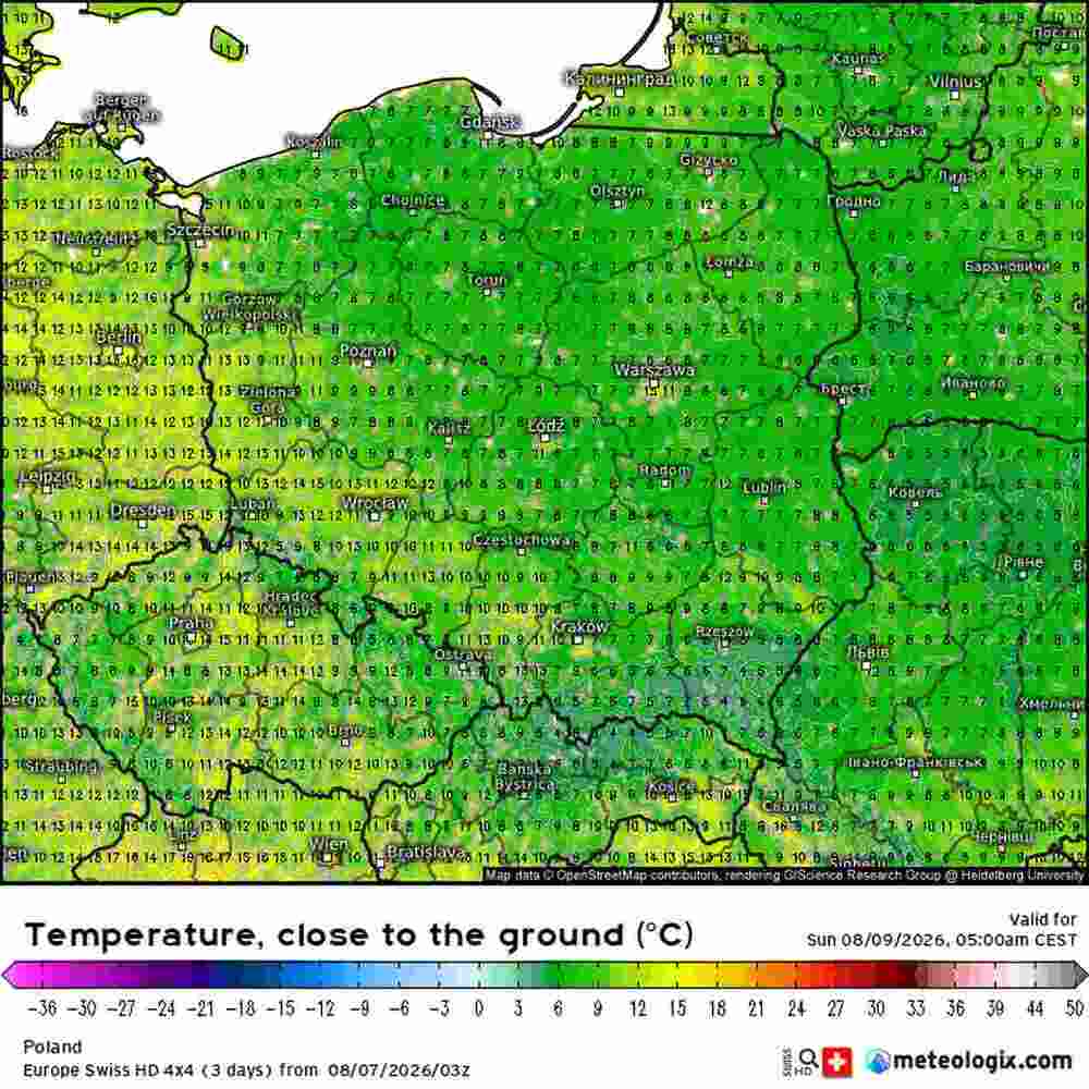 Będzie duże ochłodzenie w środkowej Europie. Temperatura spadnie do 3 st. C. Fala zimna już w tych dniach sierpnia 2026