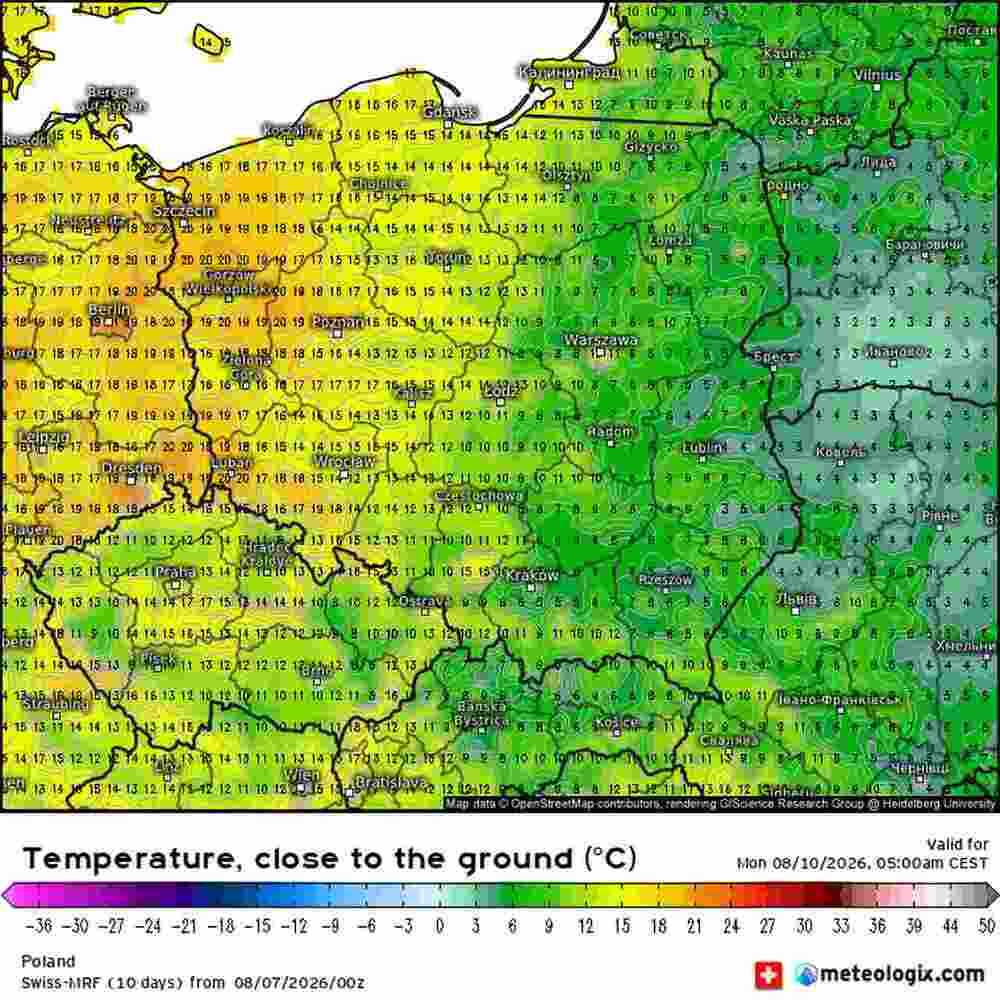 Będzie duże ochłodzenie w środkowej Europie w sierpniu 2026. Temperatura spadnie do 3 st. C. Fala zimna już w tych dniach
