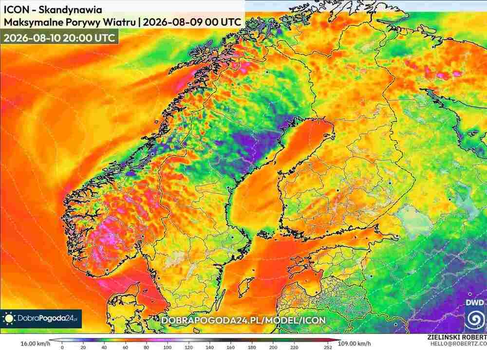 Silne wichury połamią drzewa na północy Europy. Wiatr sięgnie 115 km/h. Cyklon przejdzie w sierpniu 2026