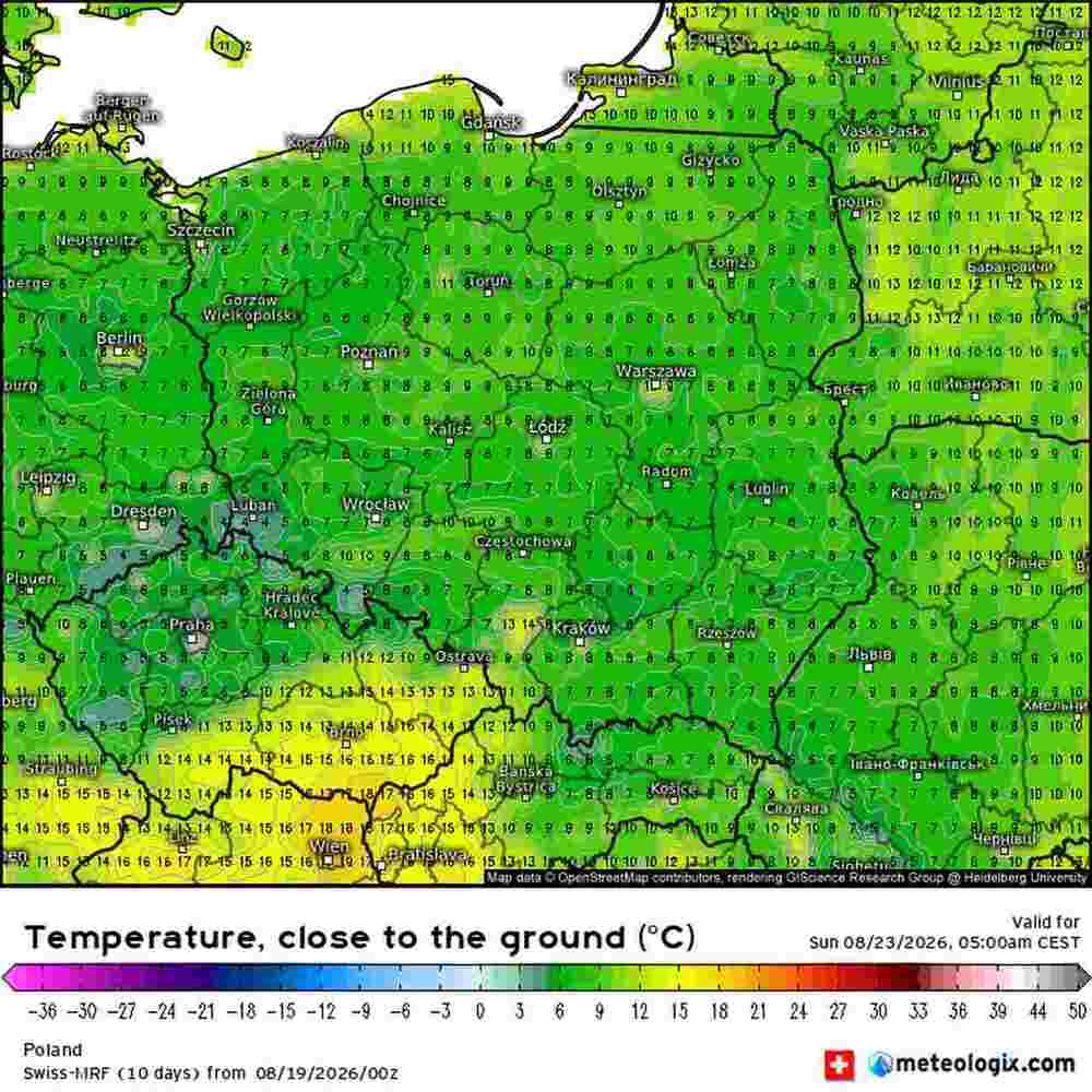 Nadciągnie silne ochłodzenie do środkowej Europy. Temperatura spadnie do 4 st. C. Fala zimna sięgnie z północy w sierpniu 2026