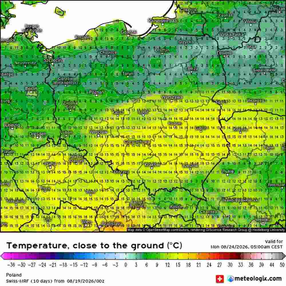 Nadciągnie silne ochłodzenie do środkowej Europy w sierpniu 2026. Temperatura spadnie do 4 st. C. Fala zimna sięgnie z północy