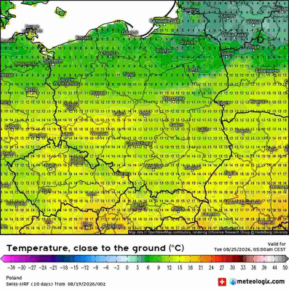 Nadciągnie silne ochłodzenie do środkowej Europy w sierpniu 2026. Temperatura spadnie do 4 st. C. i fala zimna sięgnie z północy