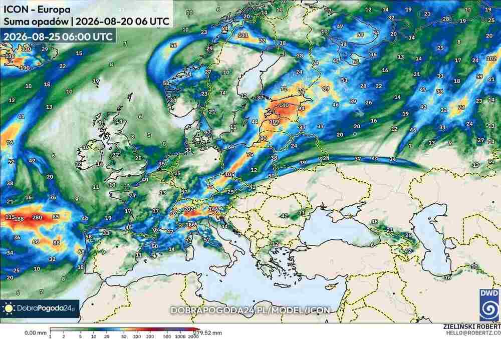 Ulewy zaleją domy i drogi na południu Europy w sierpniu 2026. Spadnie 200 litrów wody na m2 ziemi i będą oberwania chmury i powodzie błyskawiczne