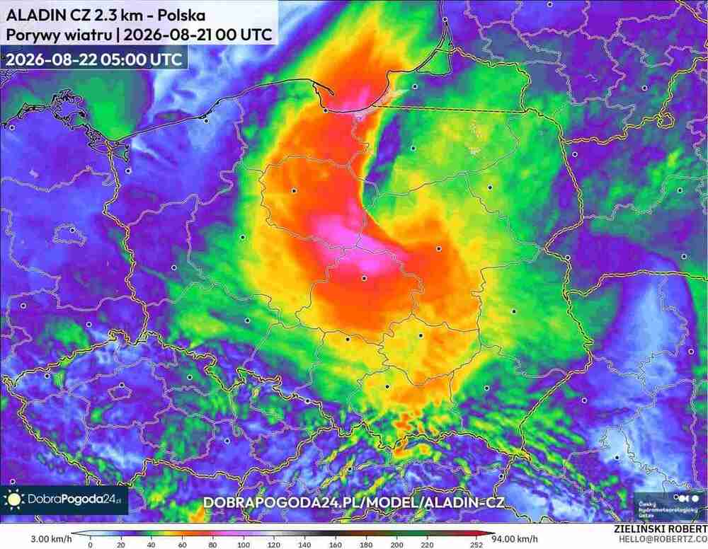 Wichury połamią drzewa w środkowej Europie w sierpniu 2026. Wiatr sięgnie 110 km/h. W tych regionach powieje najsilniej
