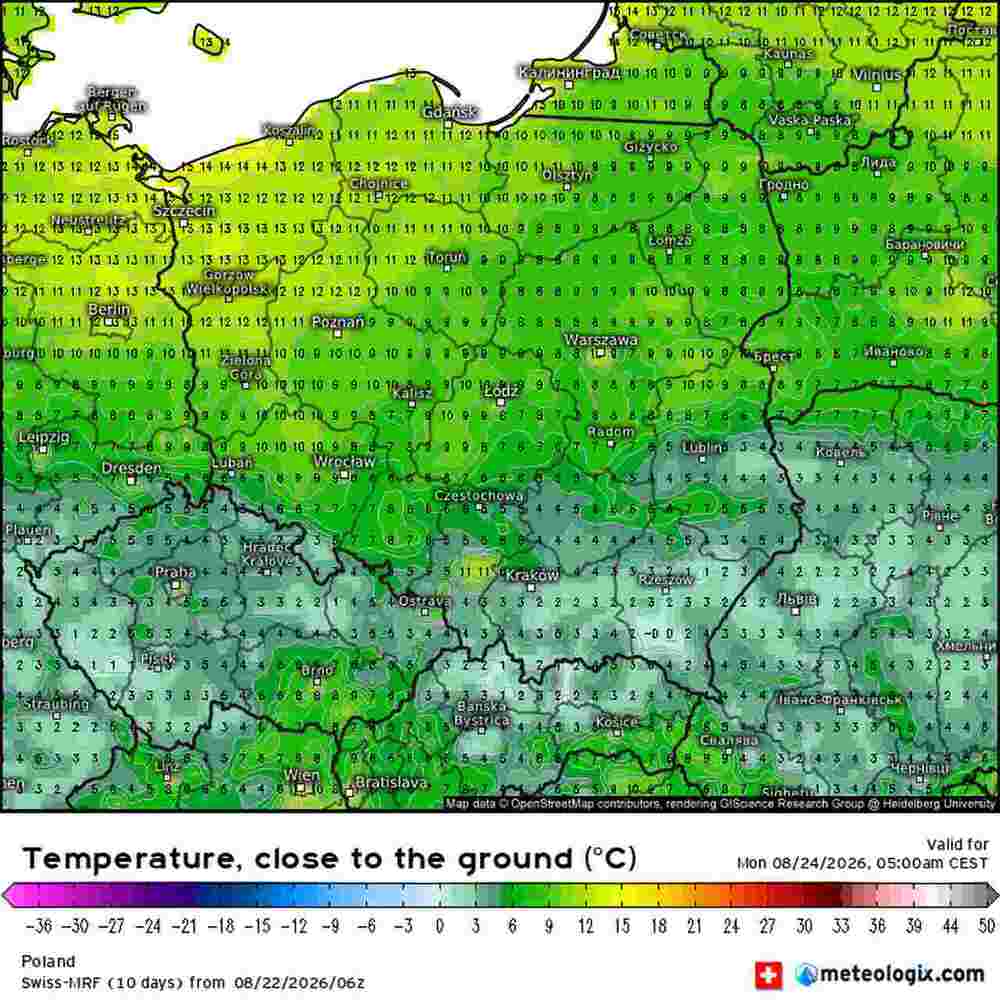 Ochłodzenie ściągnie mróz do środkowej Europy w sierpniu 2026. Temperatura spadnie do -2 st. C. Jest dokładny termin fali zimna