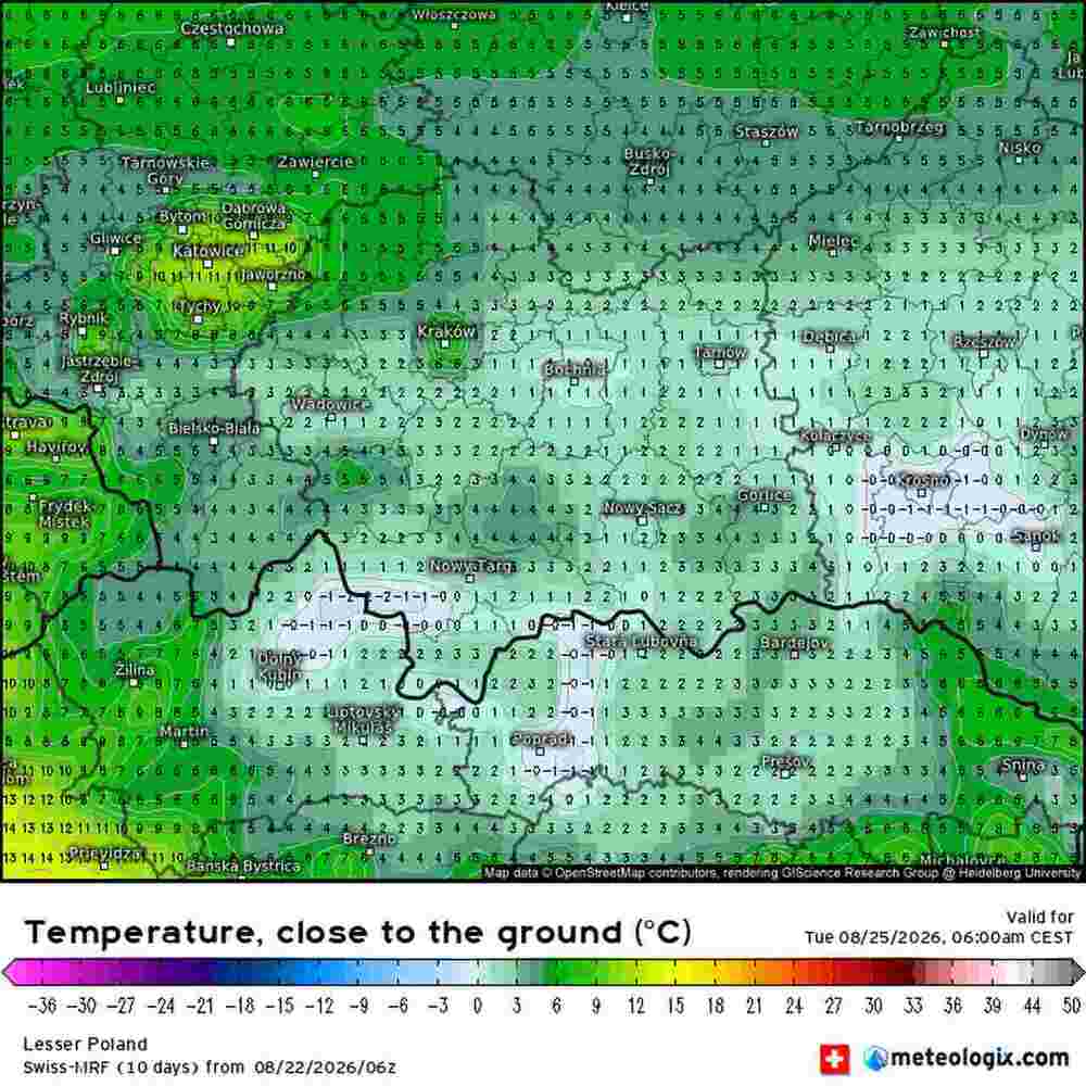 Ochłodzenie ściągnie mróz do środkowej Europy w sierpniu 2026. Temperatura spadnie do -2 st. C. i podano dokładny termin fali zimna