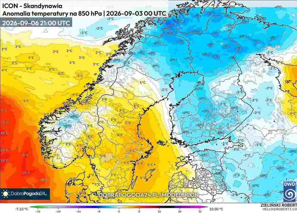 Nadejdzie wczesny mróz na północ Europy we wrześniu 2026. Temperatura spadnie do -5 st. C. i będzie fala zimna w wielu regionach