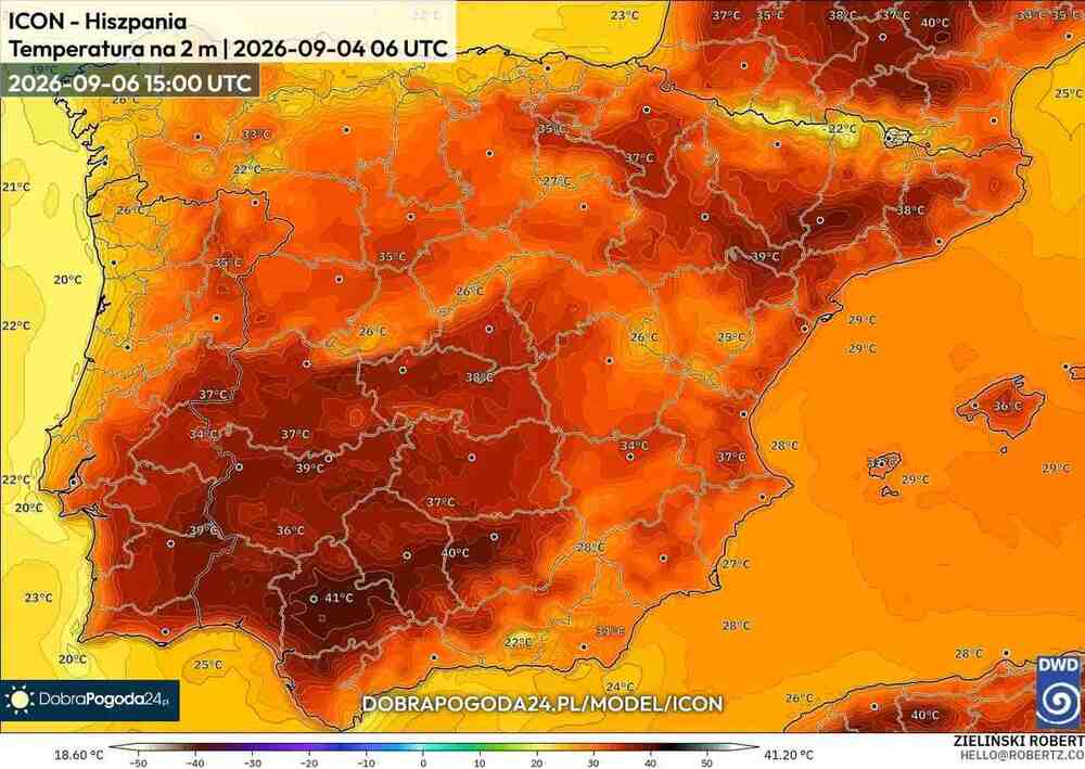 Będzie silny upał na południu Europy we wrześniu 2026. Temperatura sięgnie 41 st. C. Piekielna fala upałów wydłuży się