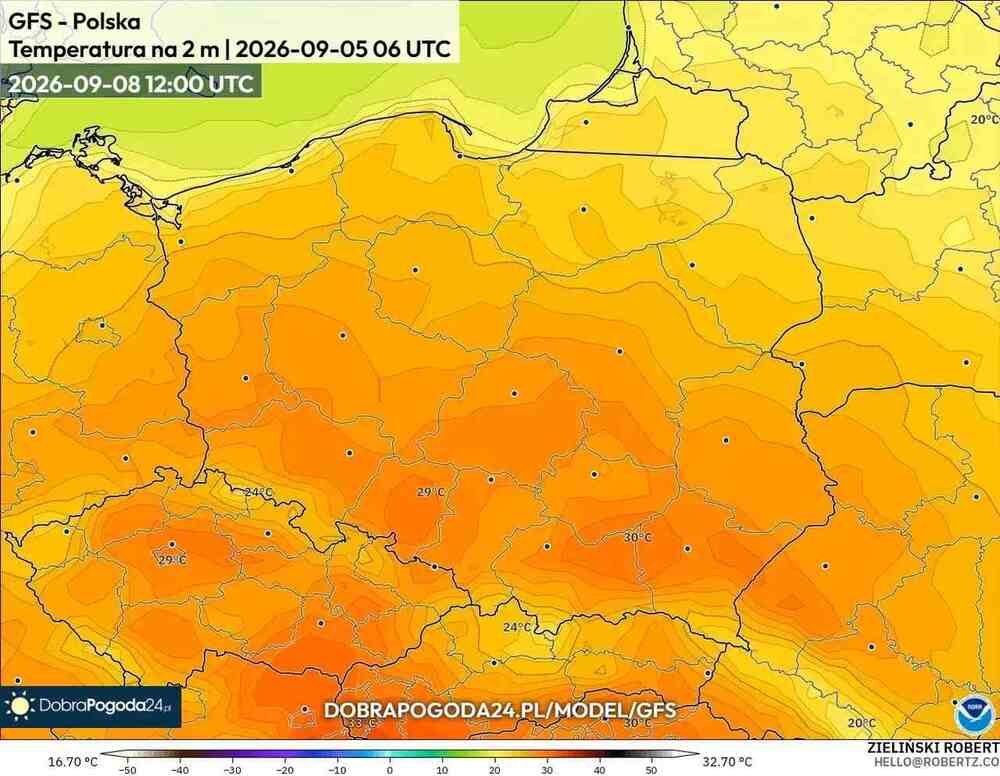 Nadciągnie ostatni upał do środkowej Europy we wrześniu 2026. Temperatura sięgnie 32 st. C. W tych regionach będzie najgoręcej