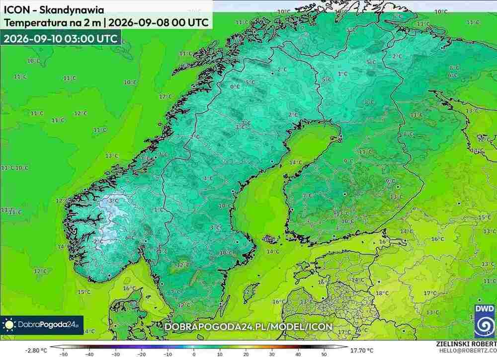 Nadciągnie mróz na północ Europy. Temperatura spadnie do -7 st. C. Fala zimna rozszerzy zasięg we wrześniu 2026