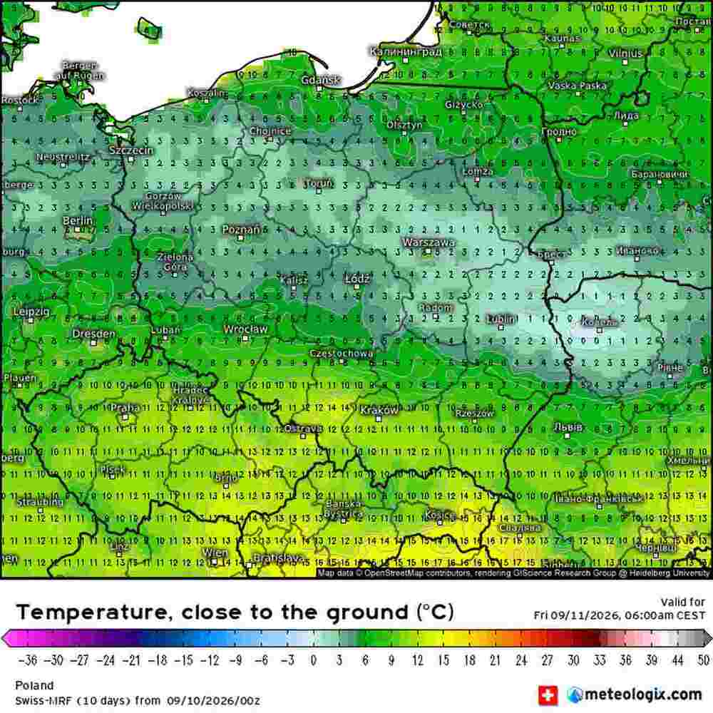 Będzie wczesny mróz w środkowej Europie. Temperatura spadnie do -3 st. C. Jest termin fali ochłodzenia we wrześniu 2026