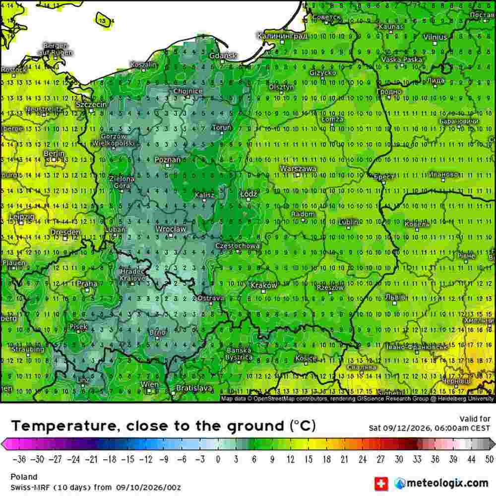 Będzie wczesny mróz w środkowej Europie we wrześniu 2026. Temperatura spadnie do -3 st. C. Jest termin fali ochłodzenia