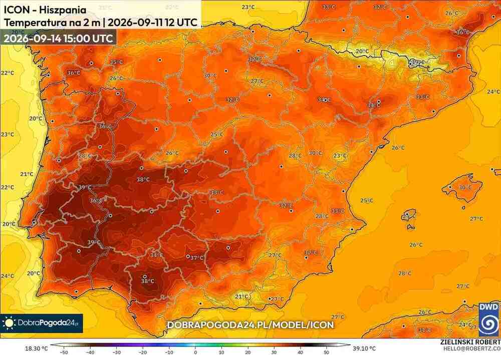 Wróci silny upał na południe Europy we wrześniu 2026. Temperatura sięgnie 39 st. C. Piekielna fala upałów potrwa dłużej