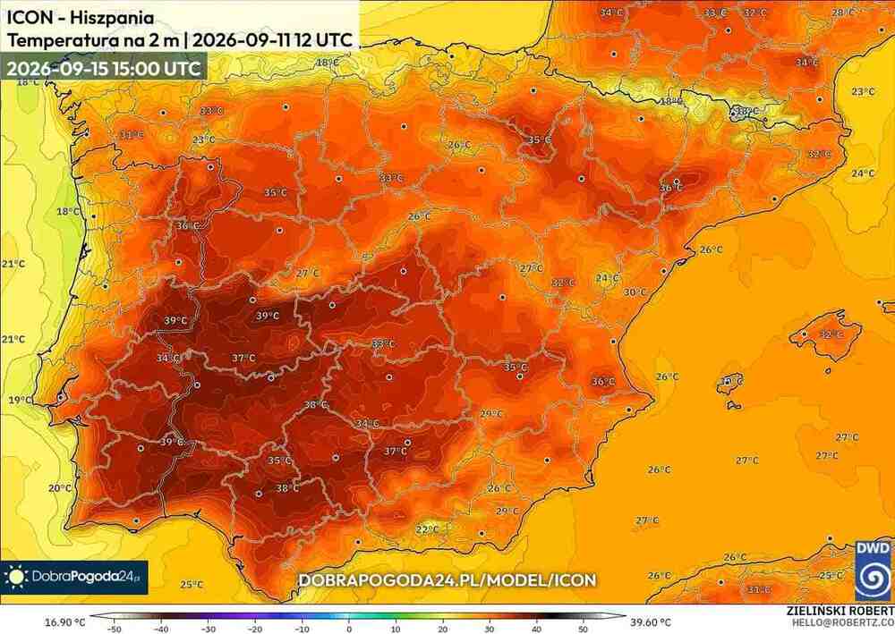 Wróci silny upał na południe Europy we wrześniu 2026. Temperatura sięgnie 39 st. C. i piekielna fala upałów potrwa dłużej