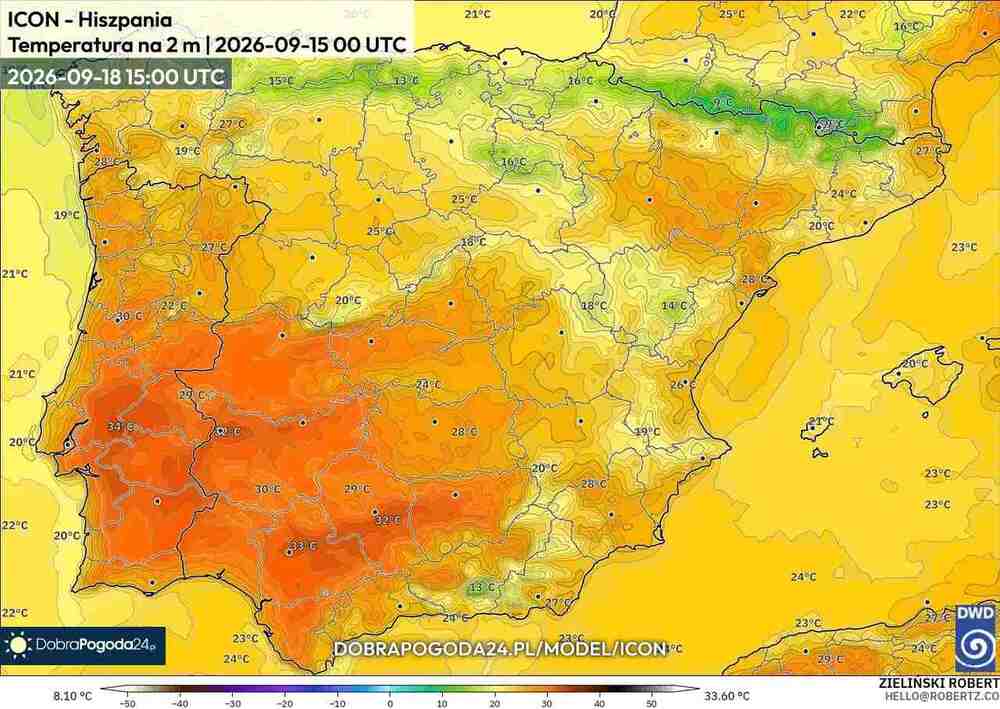 Będzie jeszcze silny upał na południu Europy we wrześniu 2026. Temperatura sięgnie 37 st. C. Piekielna fala upałów przedłuży lato