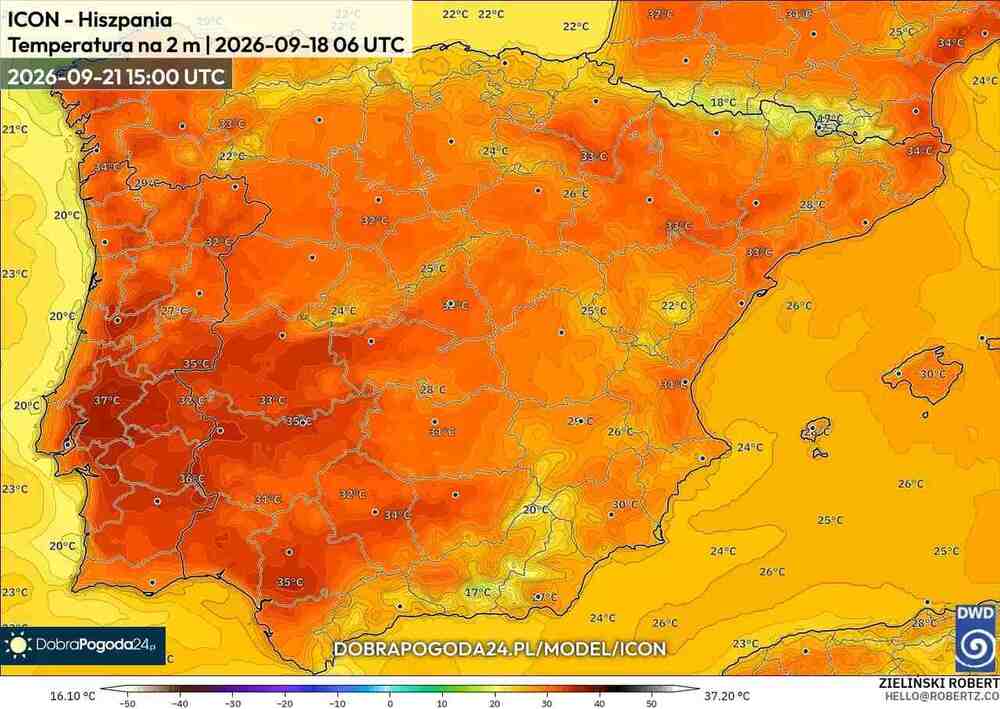Wróci silny upał na południe Europy we wrześniu 2026. Temperatura sięgnie 38 st. C. Piekielna fala upałów przeciągnie się na październik