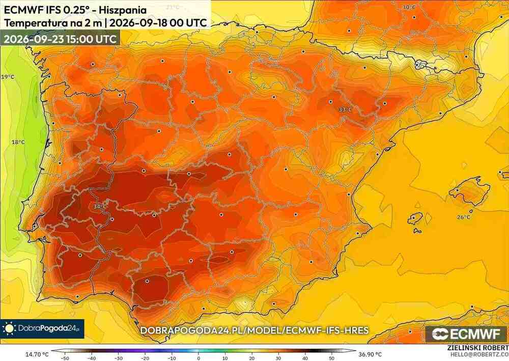 Wróci silny upał na południe Europy we wrześniu 2026. Temperatura sięgnie 38 st. C. Piekielna fala upałów przeciągnie się znacznie na październik