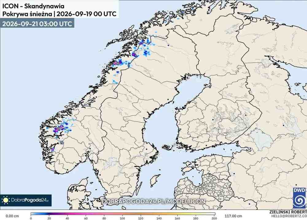 Będą wczesne śnieżyce na północy Europy we wrześniu 2026. Spadnie 25 cm śniegu i nadciągnie pierwszy nagły podmuch zimy