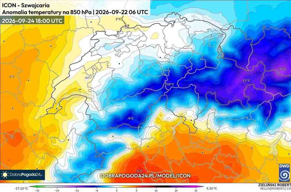 Nadciągnie silny mróz na południe Europy we wrześniu 2026. Temperatura spadnie do -12 st. C. i będzie fala mrozów