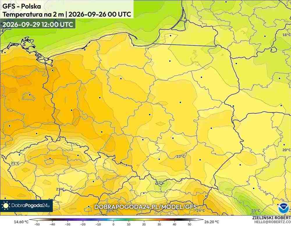 Będzie silne ocieplenie w środkowej Europie we wrześniu 2026. Osiądzie kopuła ciepła. Fala gorąca rozszerzy zasięg