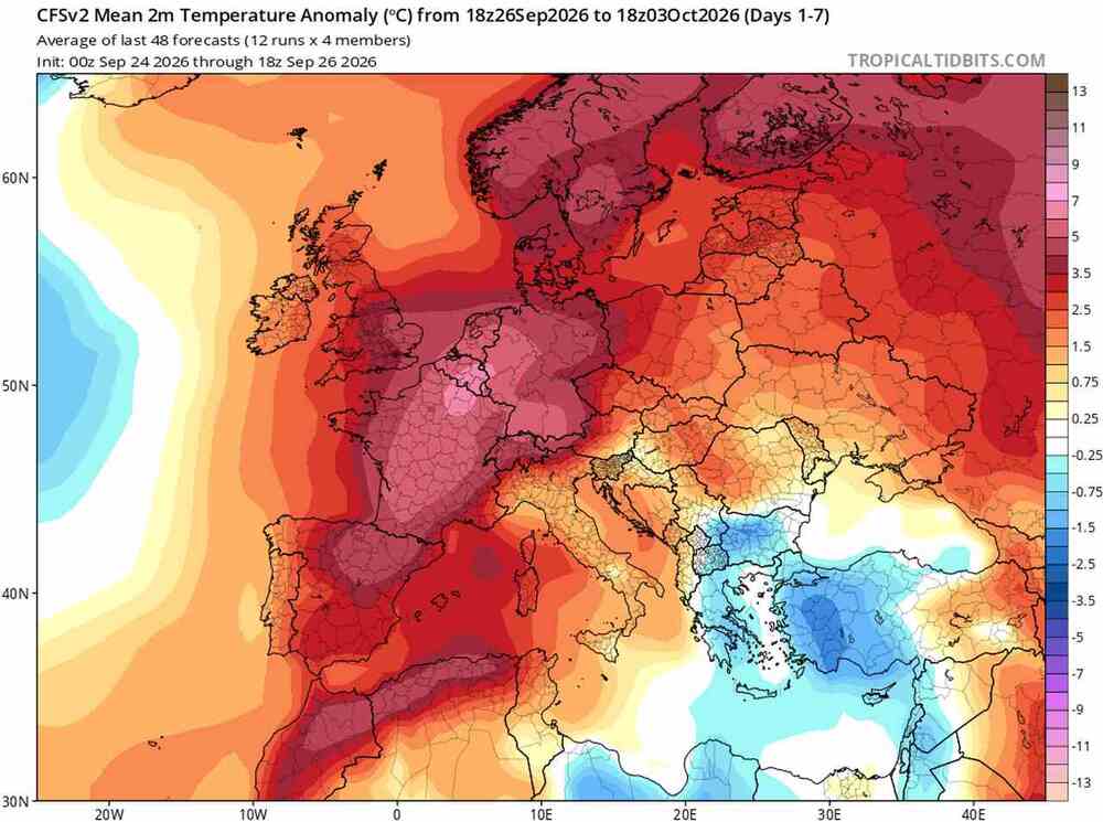 Pogoda na 16 dni, długie babie lato przetnie ochłodzenie, anomalia temperatury w Polsce i Europie 30 września 2026