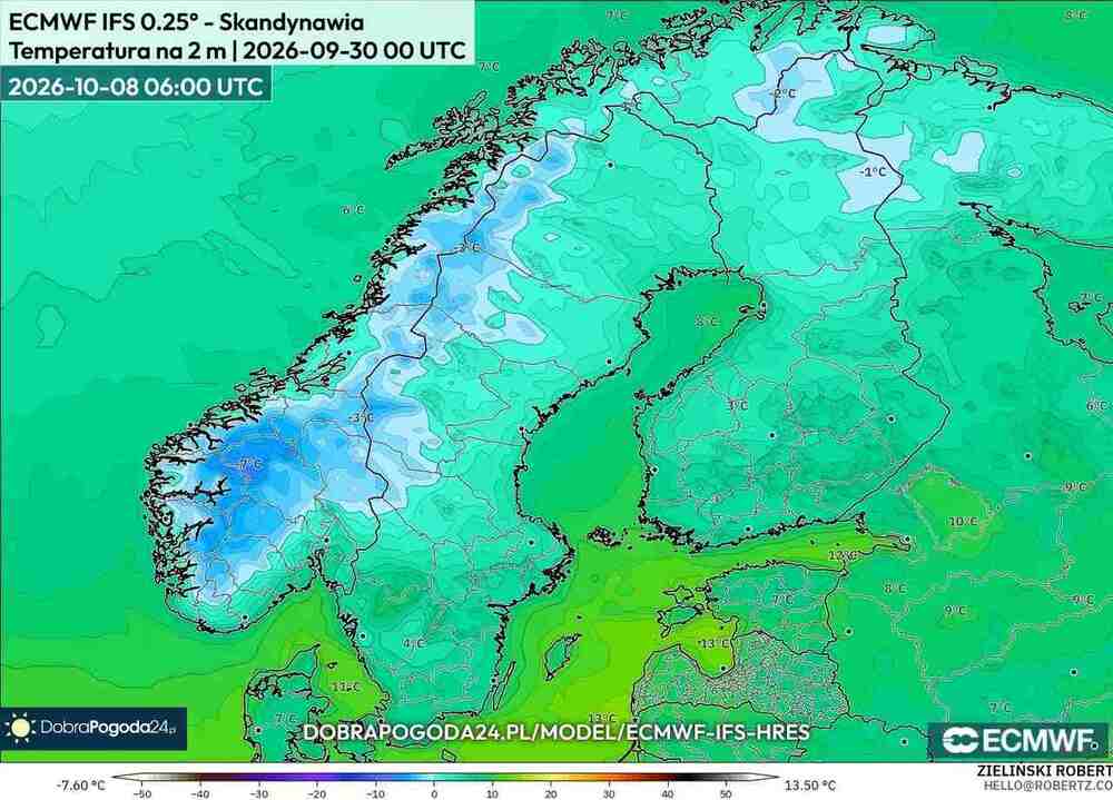 Będzie silny mróz na północy Europy. Temperatura spadnie do -15 st. C. Jest dokładny termin ochłodzenia w październiku 2026