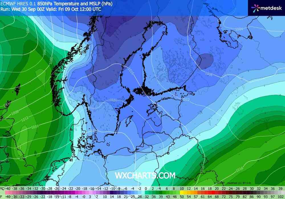 Będzie silny mróz na północy Europy w październiku 2026. Temperatura spadnie do -15 st. C. i podano dokładny termin ochłodzenia