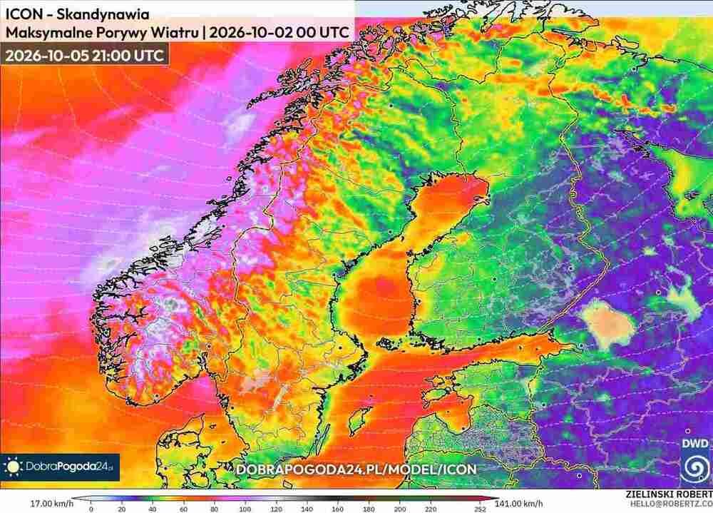 Wichury zerwą dachy na północy Europy. Wiatr sięgnie 140 km/h. Cyklon odłączy prąd i połamie drzewa w październiku 2026