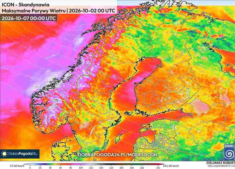 Wichury zerwą dachy na północy Europy w październiku 2026. Wiatr sięgnie 140 km/h i cyklon odłączy prąd i połamie drzewa
