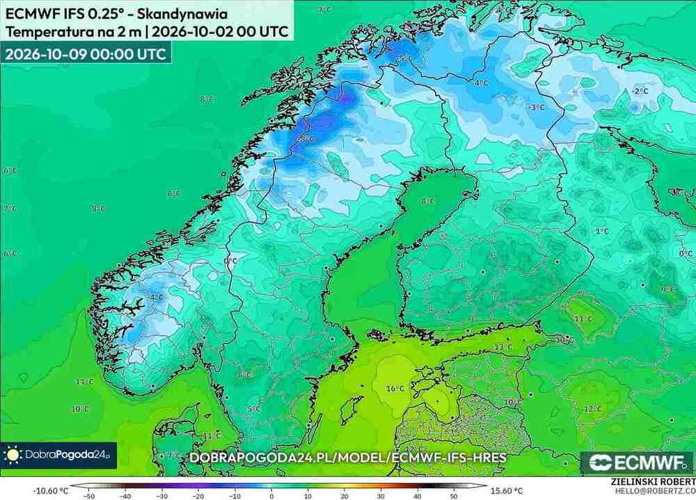 Nadciągnie silny mróz na północ Europy. Temperatura spadnie do -13 st. C. Wiemy, gdzie będzie fala mrozów w październiku 2026