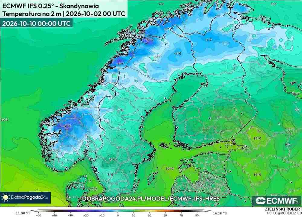 Nadciągnie silny mróz na północ Europy w październiku 2026. Temperatura spadnie do -13 st. C. Wiemy, gdzie będzie fala mrozów
