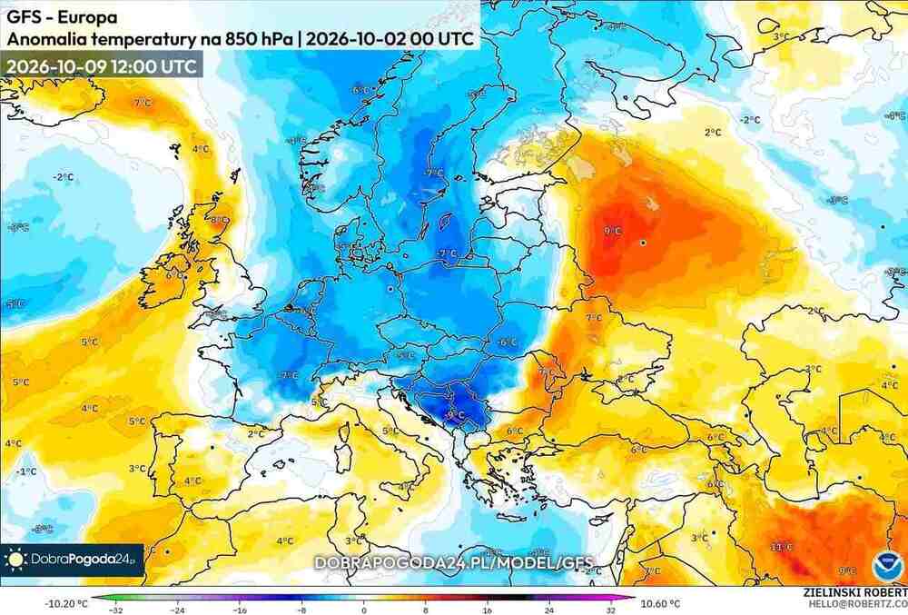 Nadciągnie silny mróz na północ Europy w październiku 2026. Temperatura spadnie do -13 st. C. i wskazujemy gdzie będzie fala mrozów