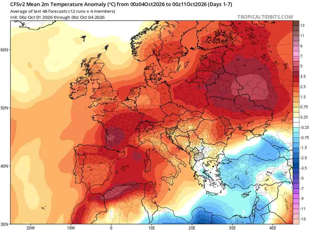 Pogoda na 16 dni, wróci fala gorąca przed ochłodzeniem, anomalia temperatury w Polsce i Europie 11 października 2026
