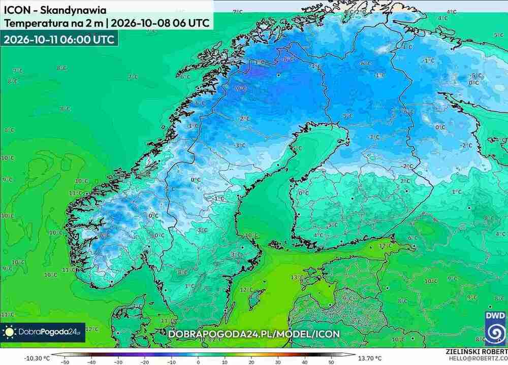 Będzie całodobowy mróz na północy Europy w październiku 2026. Temperatura spadnie do -15 st. C. Znamy dokładny termin ochłodzenia