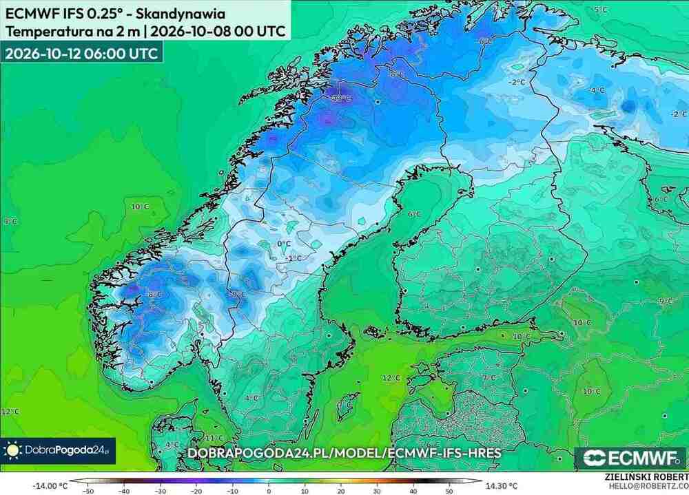Będzie całodobowy mróz na północy Europy w październiku 2026. Temperatura spadnie do -15 st. C. i znamy dokładny termin ochłodzenia