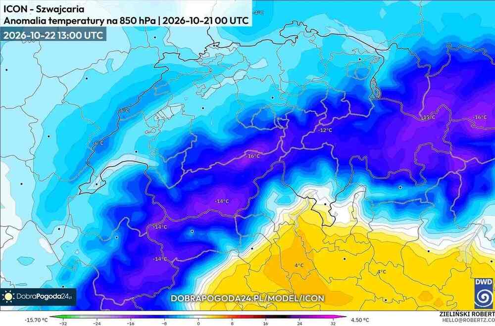 Nadciągnie silny mróz na południe Europy w październiku 2026. Temperatura spadnie do -17 st. C. i będzie dłuższa fala ochłodzenia