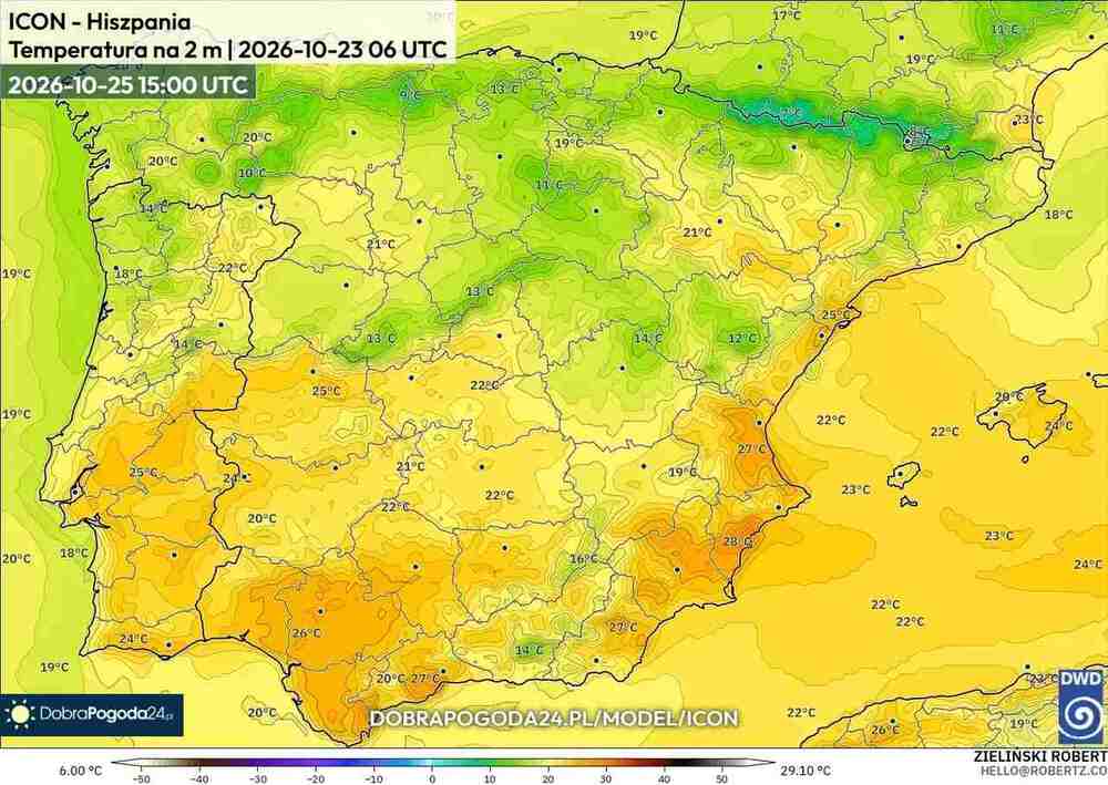 Wróci fala gorąca na południe Europy. Temperatura sięgnie 29 st. C. Kopuła ciepła przedłuży się na listopad 2026