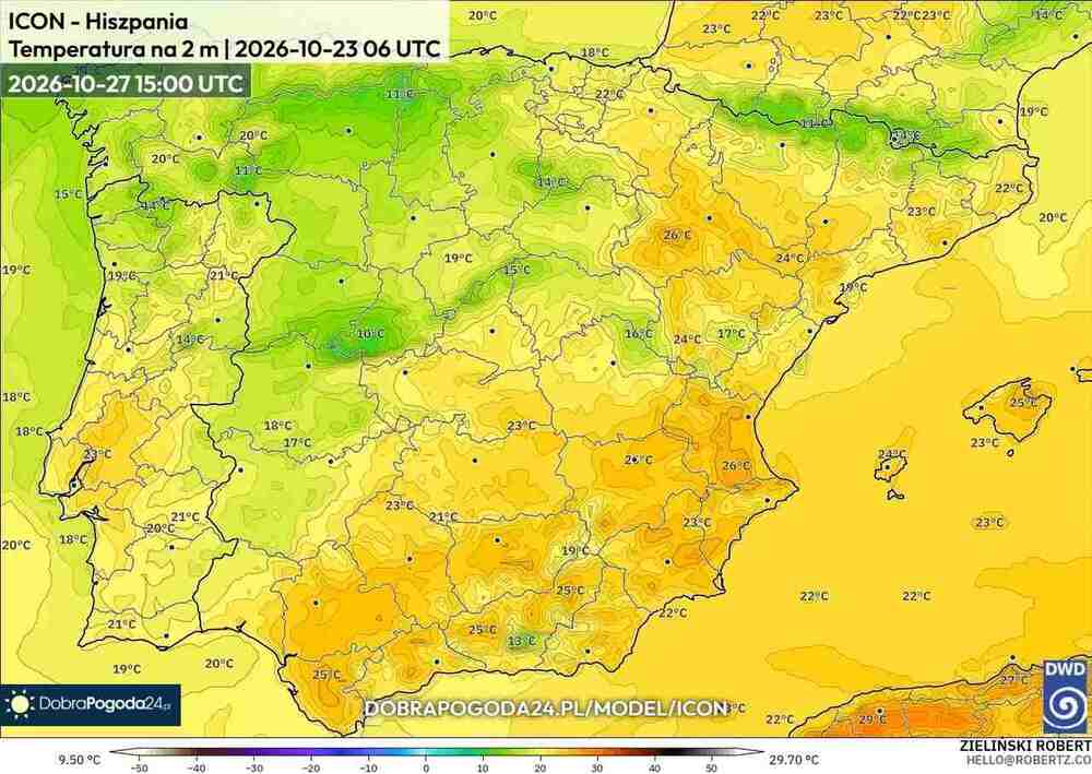 Wróci fala gorąca na południe Europy w październiku. Temperatura sięgnie 29 st. C. Kopuła ciepła przedłuży się na listopad 2026