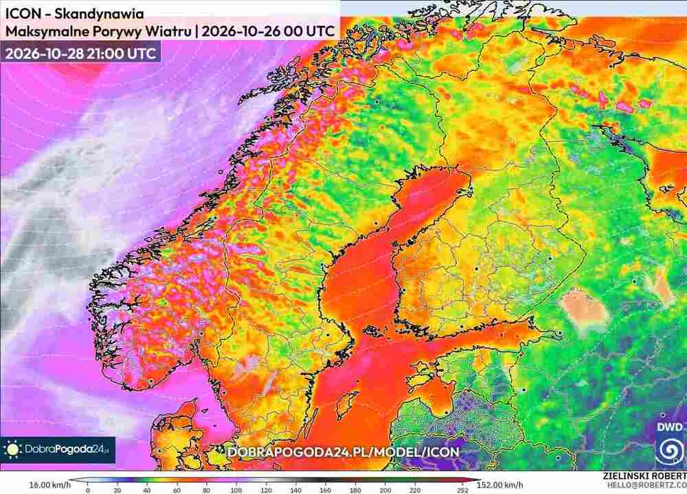 Będą silne wichury na północy Europy w październiku 2026. Wiatr osiągnie 150 km/h i odetnie prąd. Cyklon opóźni loty