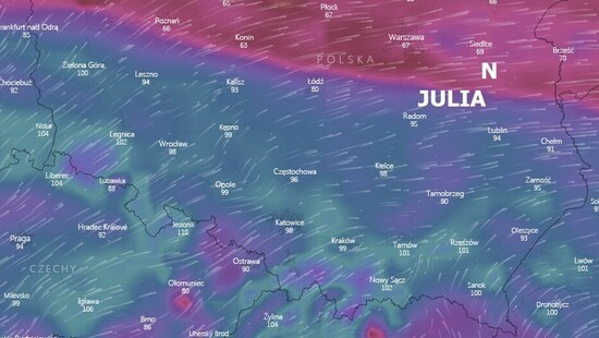 Pogoda. Niż Julia z wichurą w Polsce. Relacja i prognoza na żywo 23/24 lutego 2020
