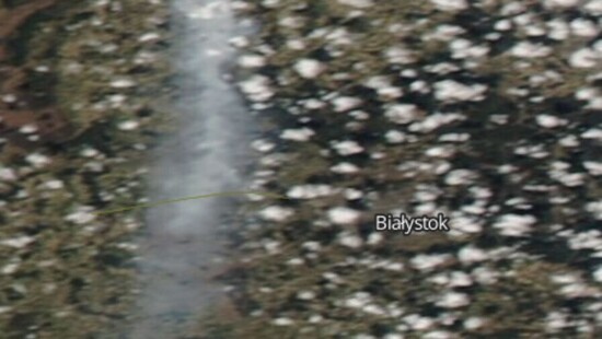 Pożar Biebrzańskiego Parku Narodowego. Dym uwiecznił satelita NASA. Europejska mapa zagrożenia pożarowego wskazuje Polskę