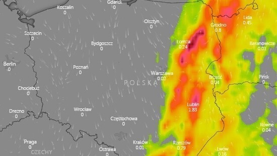 Pogoda na dziś 8 czerwca. Front chłodny, miejscami silne burze z gradem