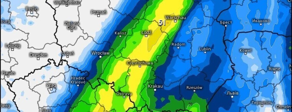 Do Polski wkroczy strefa umiarkowanych i intensywnych opadów 11/12 września