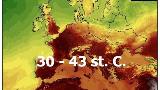 Uderzenie upału na południu i zachodzie Europy. Temperatura przekracza 40 st. C.