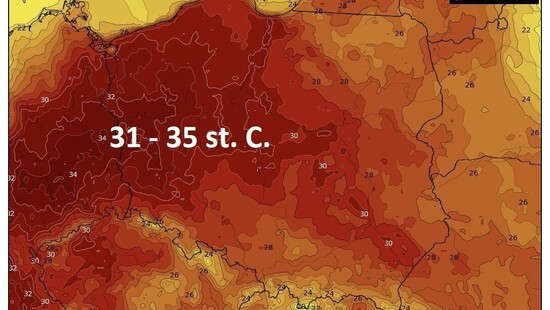 Pogoda. Weekend 21-22-23 sierpnia 2020. Uderzy upał w Polsce, a po nim przejdą silne burze z gradem